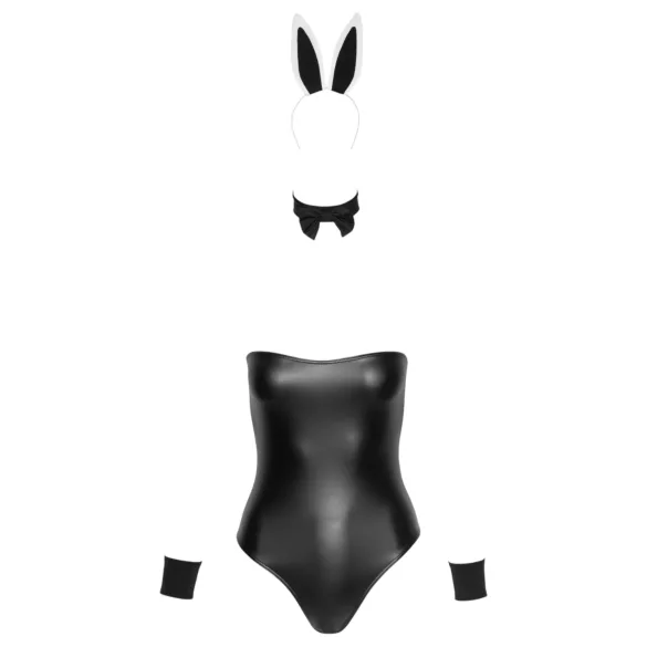 Cottelli Bunny - glänzendes, sexy Hasenkostüm (5-teilig) - XL