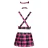 Cottelli - kariertes Schulmädchen-Kostüm Set (Pink) - M