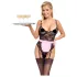 Cottelli - Transparente Dienstmädchenkostüm (schwarz-pink) - L
