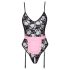 Cottelli - Transparente Dienstmädchen-Kostüm (Schwarz-Pink) - L