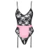 Cottelli - Transparente Dienstmädchenkostüm (schwarz-pink) - L