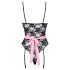 Cottelli - Transparente Dienstmädchen-Kostüm (Schwarz-Pink) - L