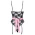 Cottelli - Transparente Dienstmädchenkostüm (schwarz-pink) - L