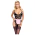 Cottelli - Transparente Dienstmädchenkostüm (schwarz-pink) - XL