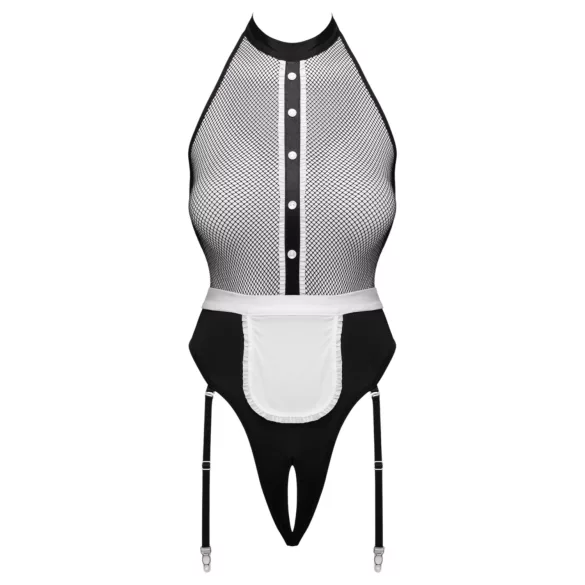 Cottelli - Dienstmädchen-Body mit Schürze (schwarz) - S - XL
