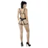 Cottelli - Schwarzes verziertes Body-Harness-Wäsche-Trio (S-L)