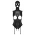 Bad Kitty - Offener Body & Maske (Schwarz) - M