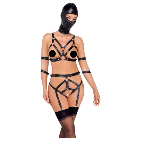 Bad Kitty - Körpergeschirr-Set & Maske (schwarz)