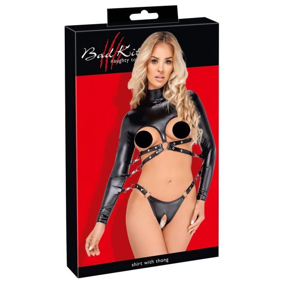 Bad Kitty - Offener Brust Bondage-Set (schwarz) - L