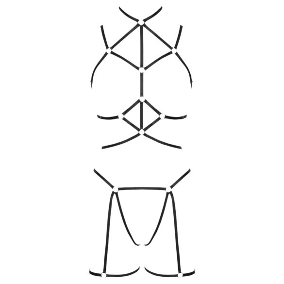 Cottelli - Schmuckbody & String (schwarz) - (S-L)