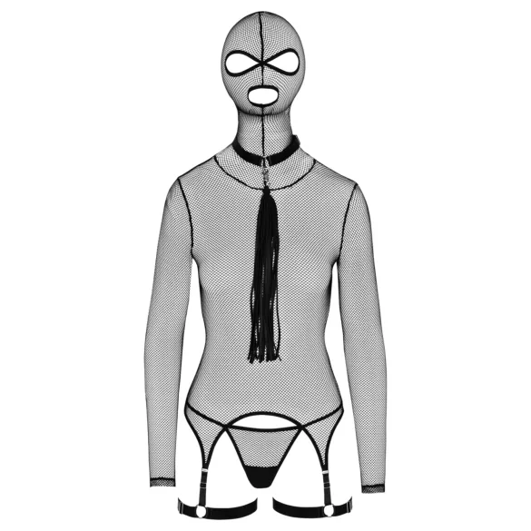 Bad Kitty - BDSM Transparentes Netz-Set mit Peitsche (Schwarz)