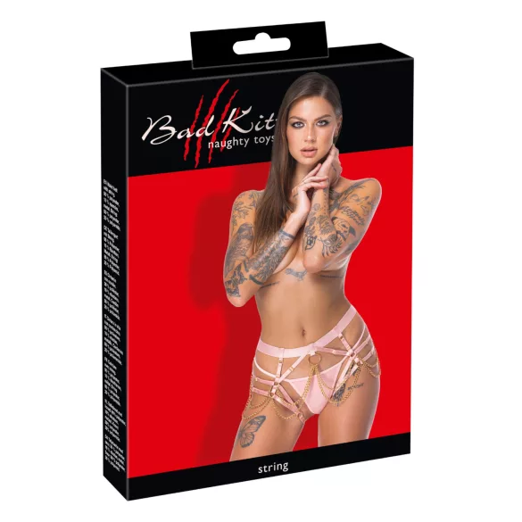 Bad Kitty - Kettenharness mit Tanga (Pink)