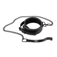 Bad Kitty - Edelstein-Halsband mit Leine (schwarz)