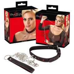 Bad Kitty - Herz Halsband & Metall-Leine (Schwarz)
