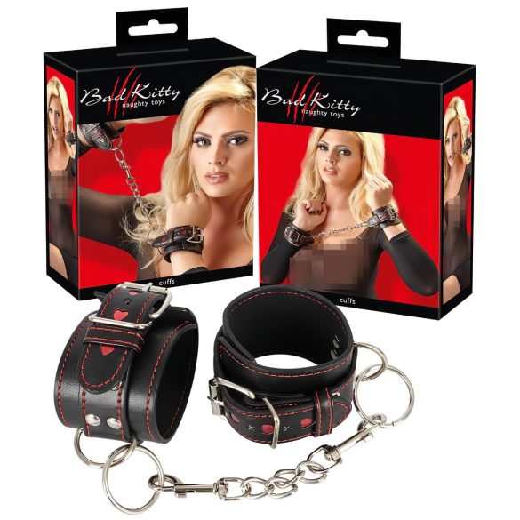 Bad Kitty - Herzförmige Handschellen (schwarz)