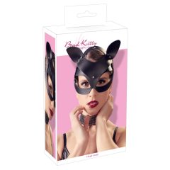   Bad Kitty - Kunstleder, strassbesetzte Katzenmaske - schwarz (S-L)