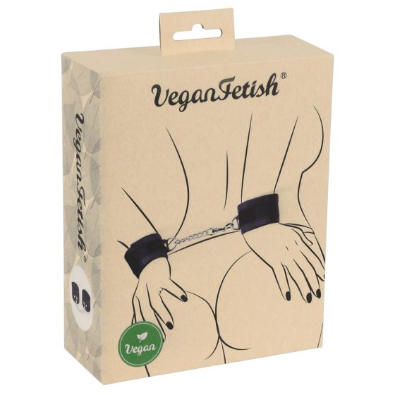 Vegan Fetish - Handfesseln mit kurzer Kette (schwarz)