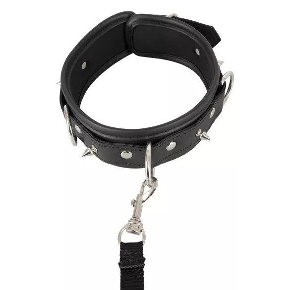 Vegan Fetish - Nietenhalsband und Leine (schwarz)