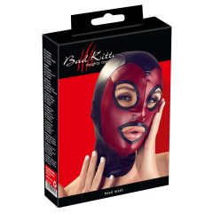   Bad Kitty - herzförmige, glänzende Maske - schwarz-rot (S-L)