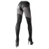Cottelli - gemusterte, offene Strumpfhose (schwarz) - 2/S