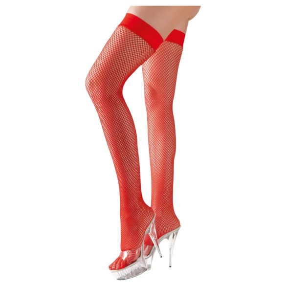 Cottelli - Feinmaschiges Netz-Strümpfe (rot) - M