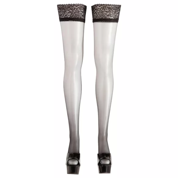Cottelli - Satinierte Halterlose Strümpfe (Schwarz) - 5/XL