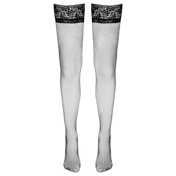 Cottelli - Netzstrümpfe mit breiter Spitze (schwarz) - 7