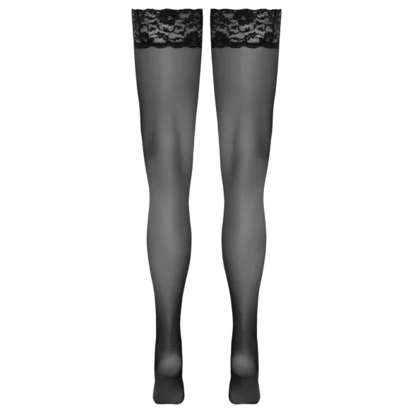 Cottelli - Halterlose Strümpfe mit Spitzenabschluss (schwarz) - 5