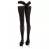 Cottelli - Schwarze Strumpf mit Kreuzband - L/XL