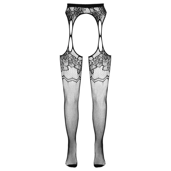 Cottelli - gemusterte Netz-Strumpfhose - schwarz (S-L)