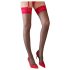 Cottelli - Strapsstrümpfe rot Spitze (schwarz) - 5