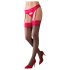 Cottelli - Strapsstrümpfe rot Spitze (schwarz) - 5