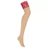 Obsessive - Spitze Strümpfe (rot-natur) - L/XL
