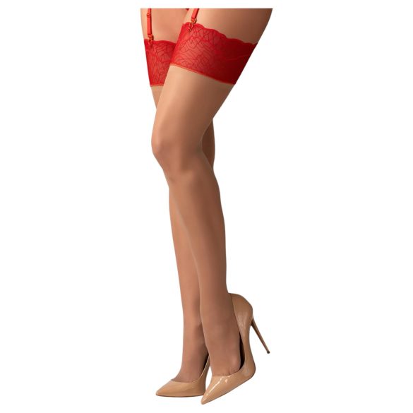 Obsessive Cupide Desir - Spitzen-Overknee-Strümpfe (Rot)