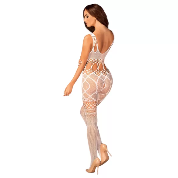 Obsessive G330 - Transparentes, gemustertes Overall (Weiß) - XL/2XL