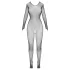 Cottelli Fantasy - Langärmliger, offen gestalteter schwarzer Netz-Bodystocking (S-L)