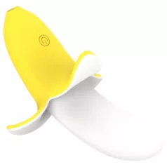 Lonely - Akku, wasserdichter Bananen-Vibrator (gelb-weiß)