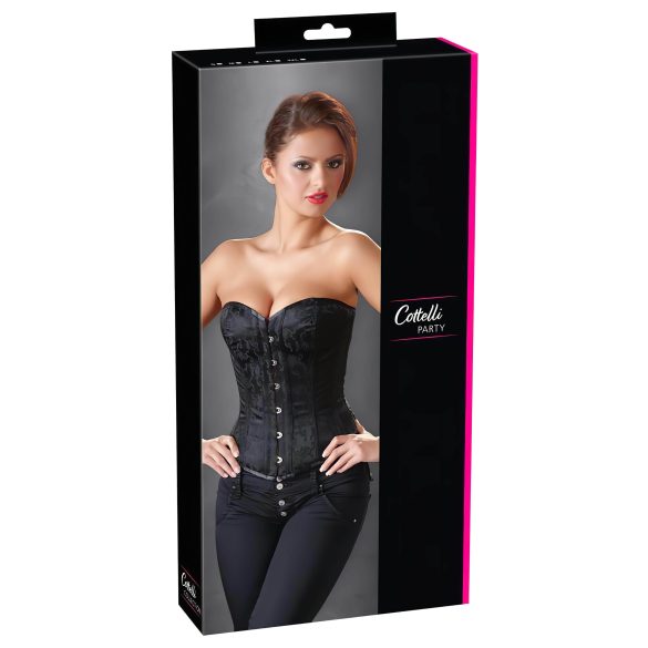 Cottelli - Besticktes Party-Korsett (Schwarz) - XL