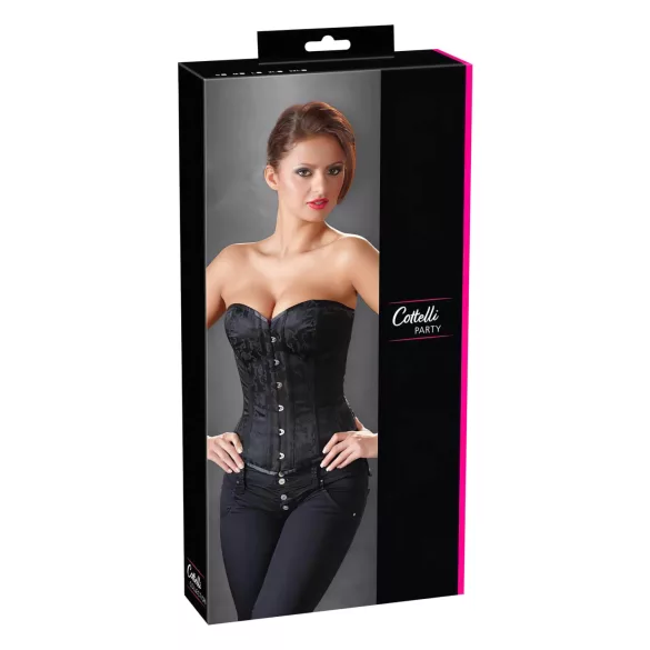 Cottelli - Besticktes Party-Korsett (Schwarz) - XL