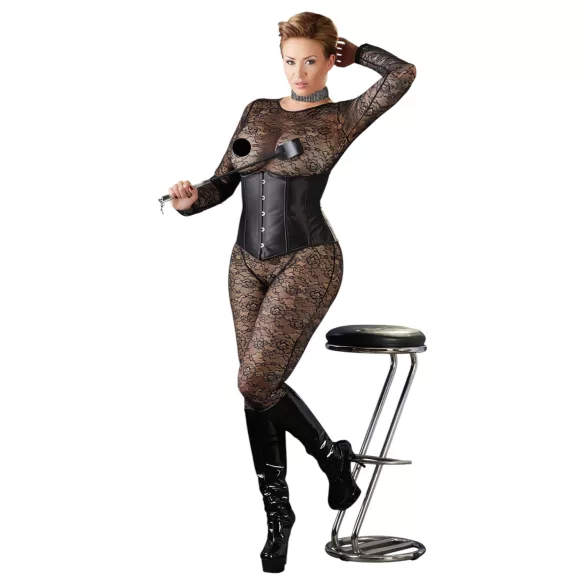 Cottelli Plus Size - Satin Korsett (schwarz)