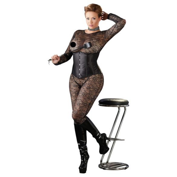 Cottelli Plus Size - Satin Korsett (schwarz) - 3XL