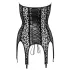 Noir - Leopardenmuster-Strapsoberteil (Schwarz) - M