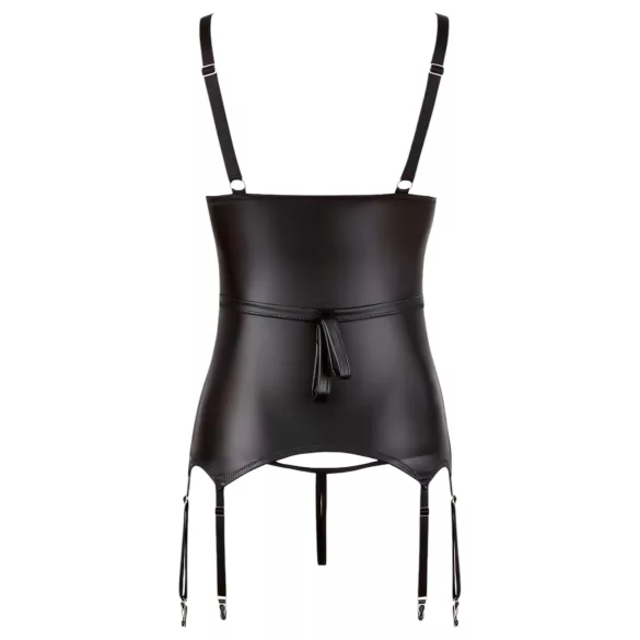 Cottelli Bondage - Glänzendes Hebe-Top mit Fesseln (Schwarz)