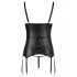 Cottelli Bondage - glänzendes Push-up-Top mit Fessel (schwarz)