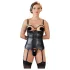 Cottelli Bondage - glänzendes Push-up-Top mit Fessel (schwarz)