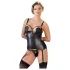 Cottelli Bondage - glänzendes Push-up-Top mit Fessel (schwarz)