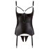 Cottelli Bondage - Glänzendes Hebe-Top mit Fesseln (schwarz) - M