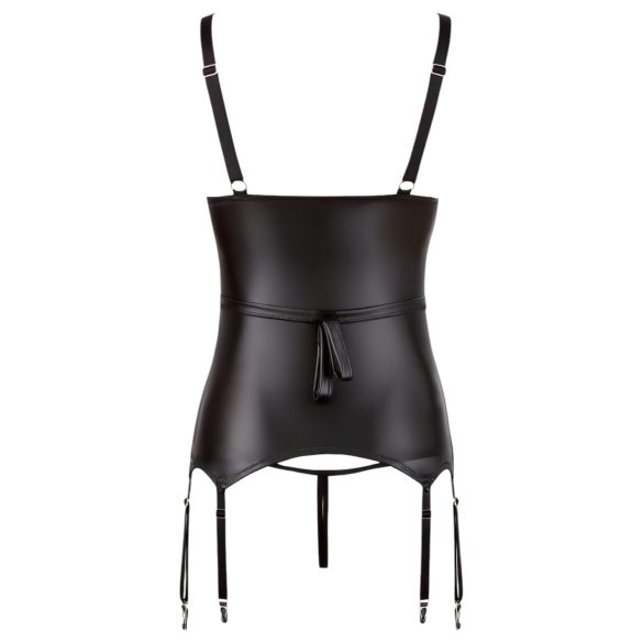 Cottelli Bondage - Glänzendes Hebe-Top mit Fesseln (Schwarz) - XL