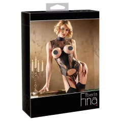 Abierta Fina - Funkelndes Spitzen-Open-Top (Schwarz)