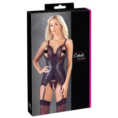 Cottelli - Spitze Offenes Oberteil & Tanga (schwarz) - M